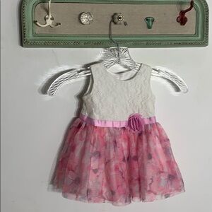 Children’s place pink floral party dress A line girls 12-18 months